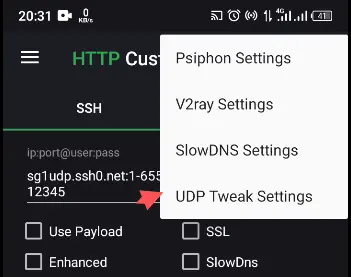 UDP Tweak Settings Configuration
