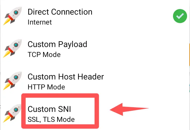 Custom SNI Selection