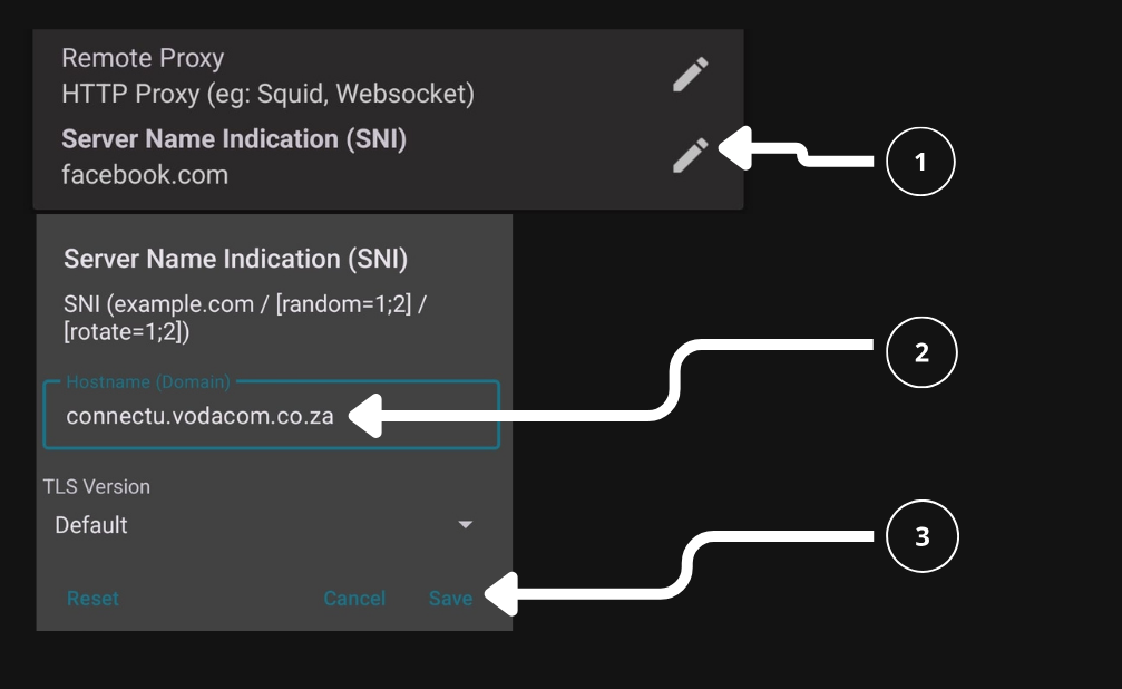SNI Host Configuration